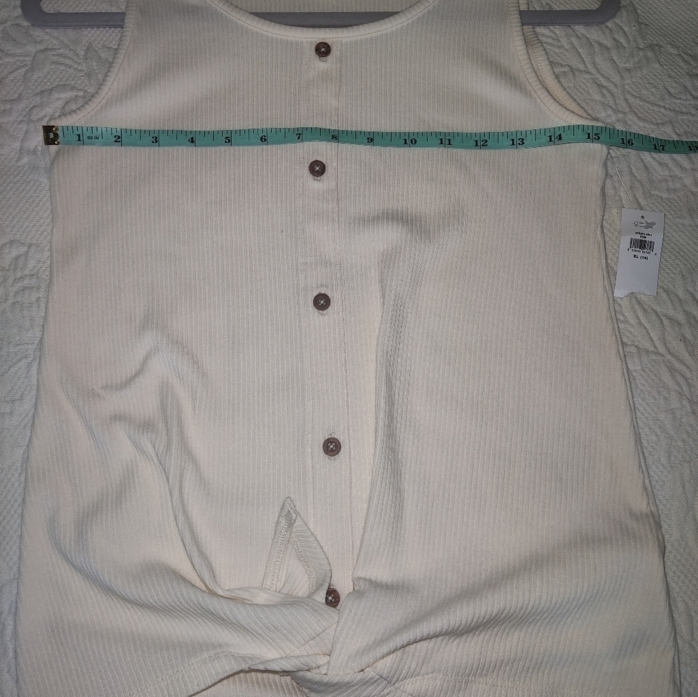 Old-Navy Rib-Knit Tie-Front Tank Top for Girls size XL (14) - Picture 8 of 8